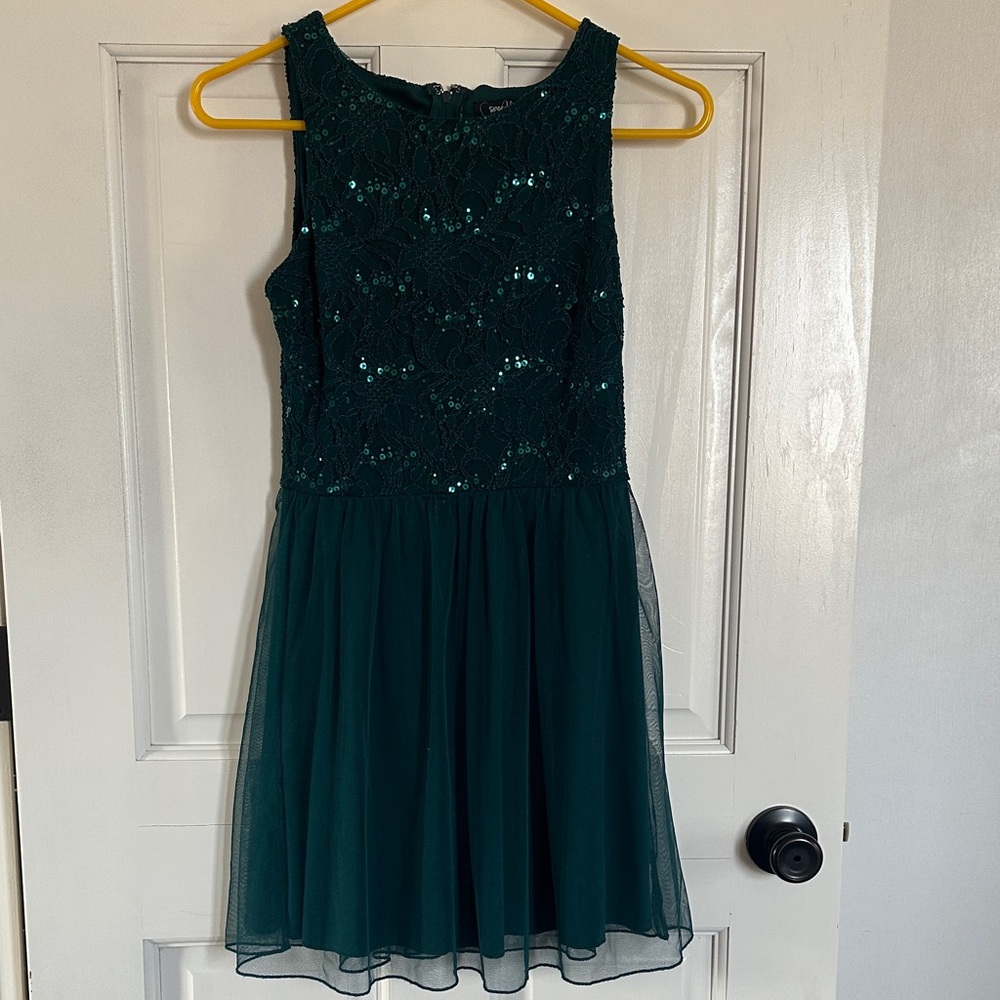 Speechless Teal Sequin juniors Dress